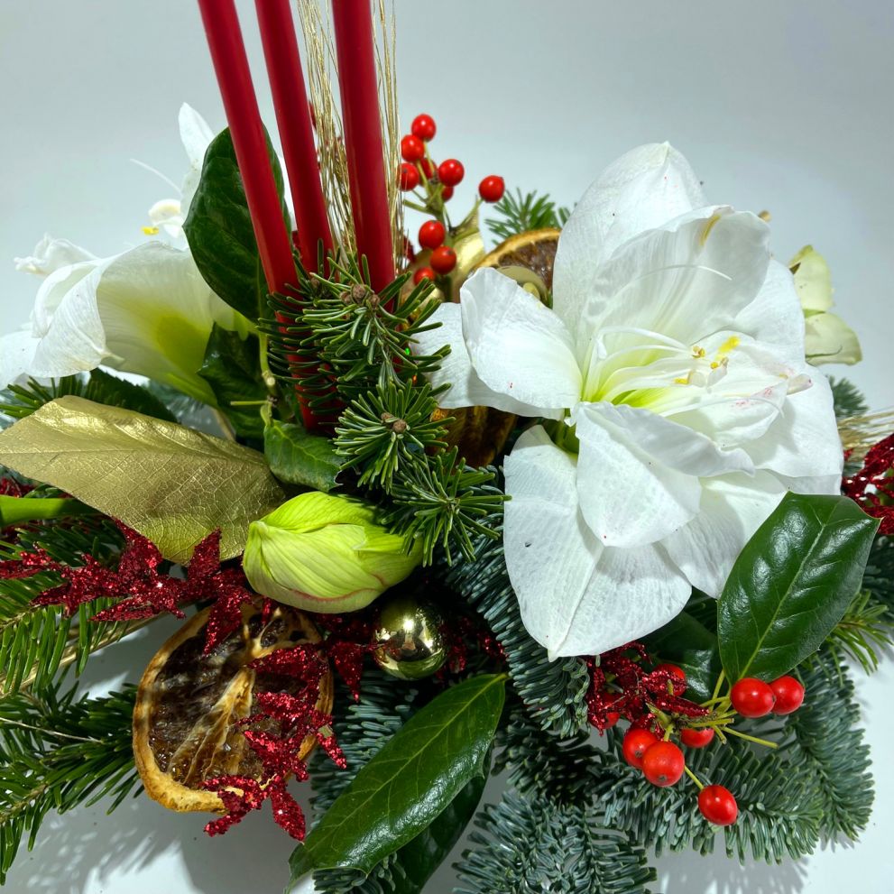 Centrotavola con Amaryllis o Lilium Orientale