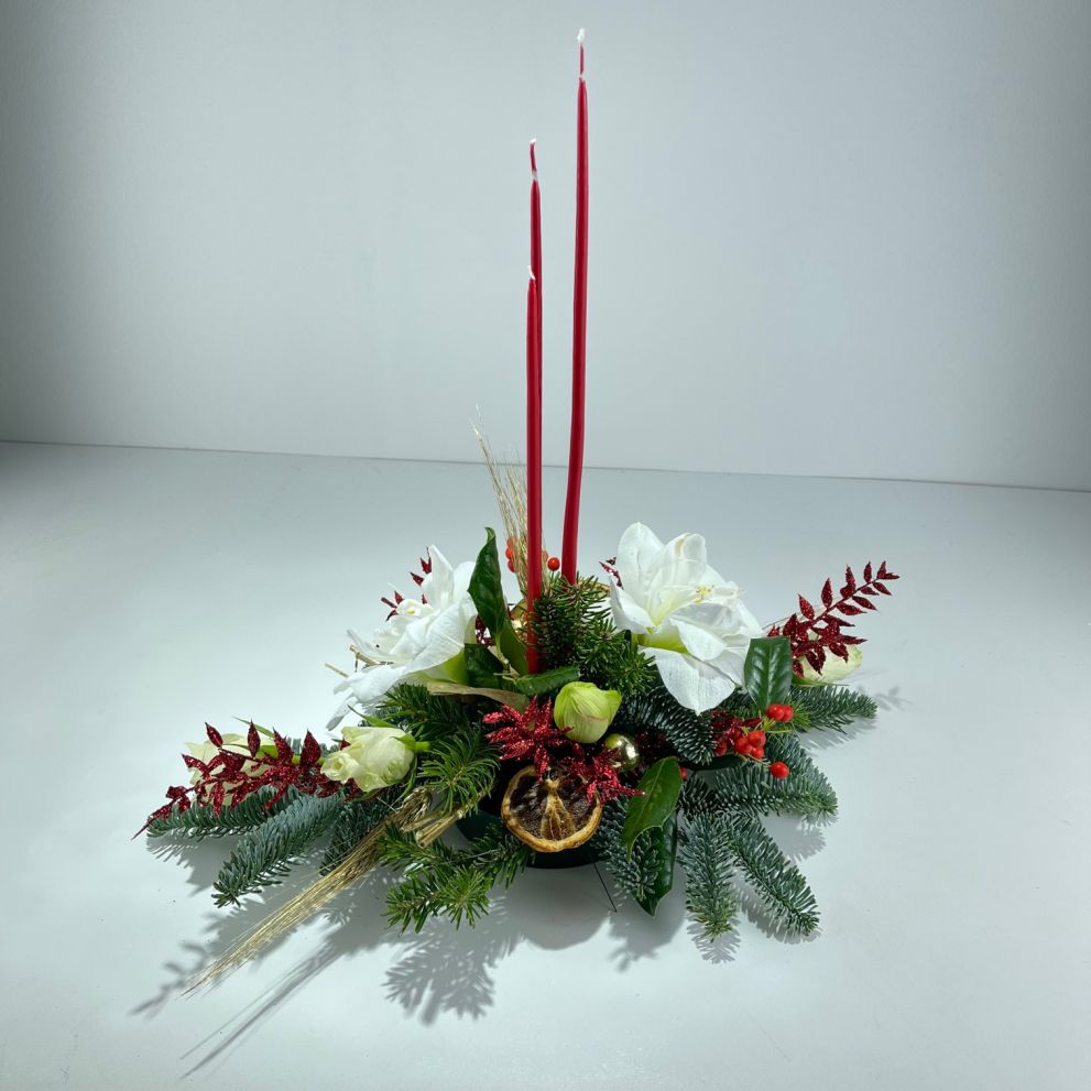 Centrotavola con Amaryllis o Lilium Orientale