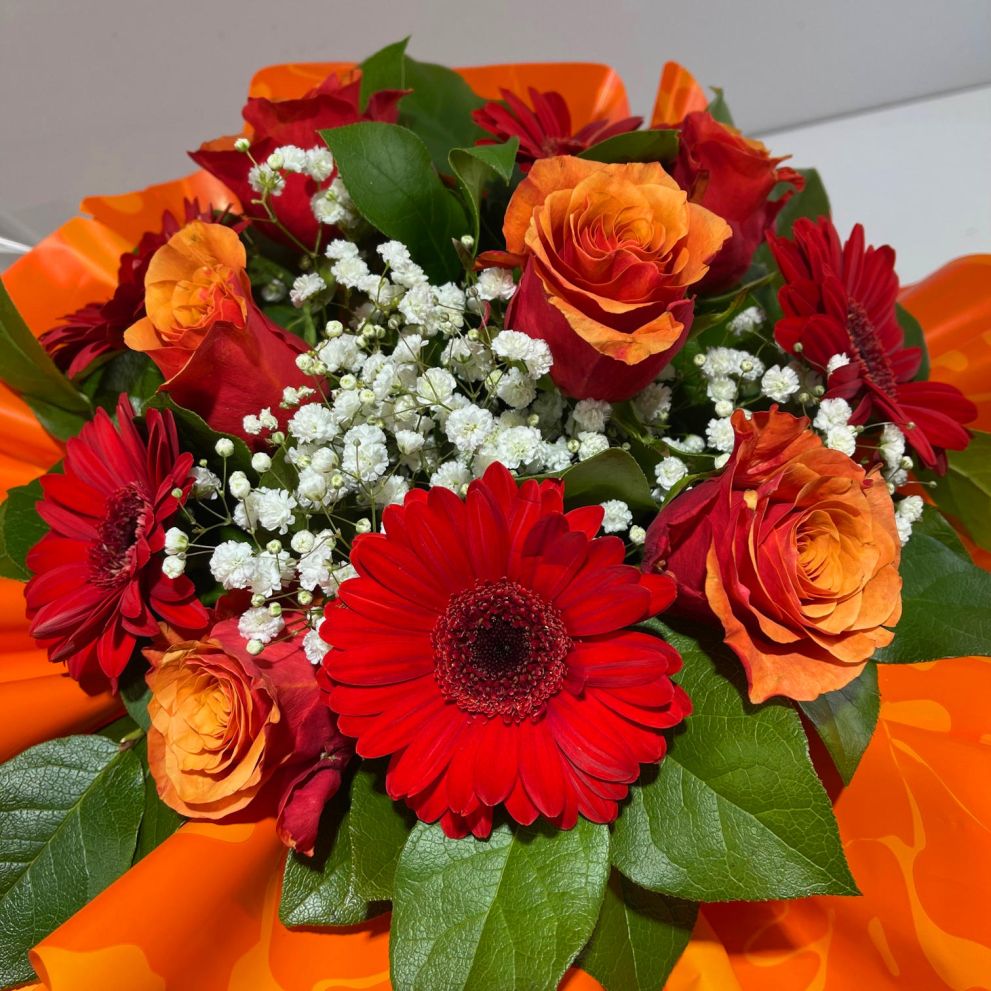Bouquet rosso arancio
