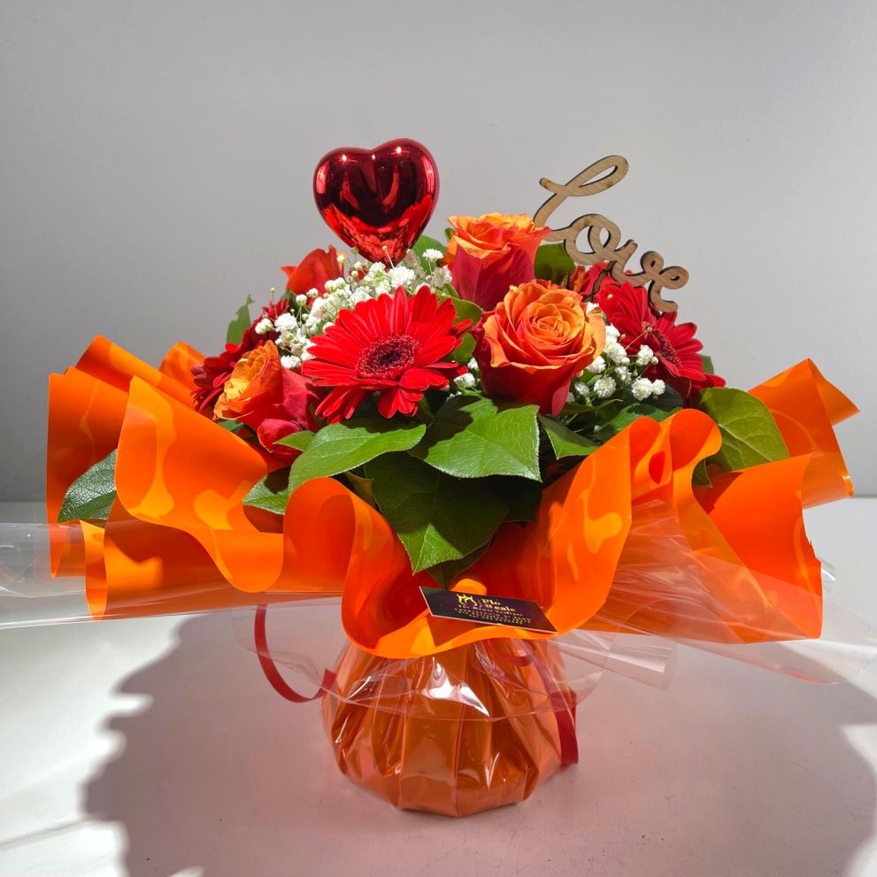 Bouquet rosso arancio