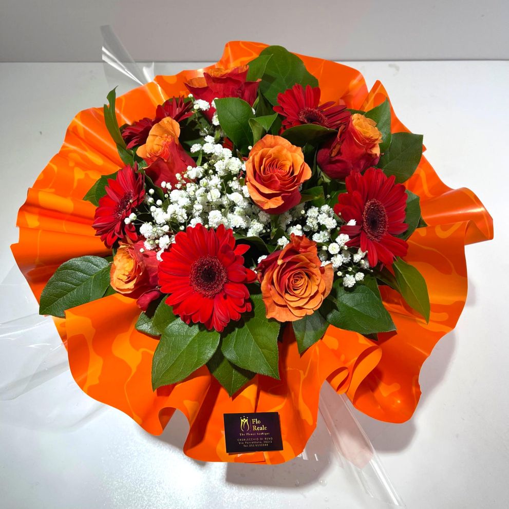 Bouquet rosso arancio