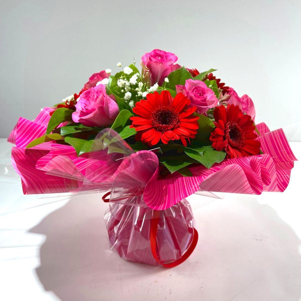 Bouquet rosso-fucsia