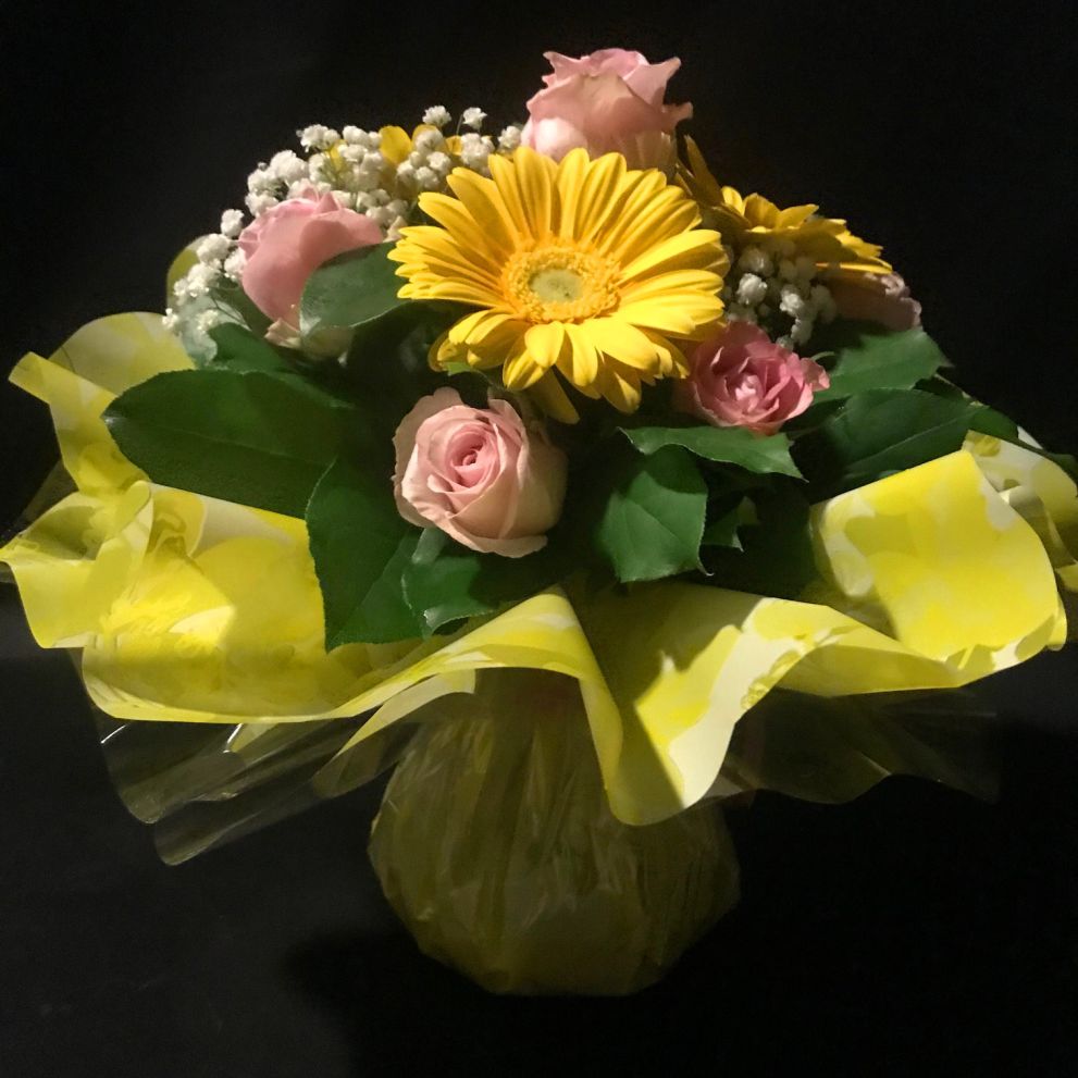 Bouquet rosa e giallo