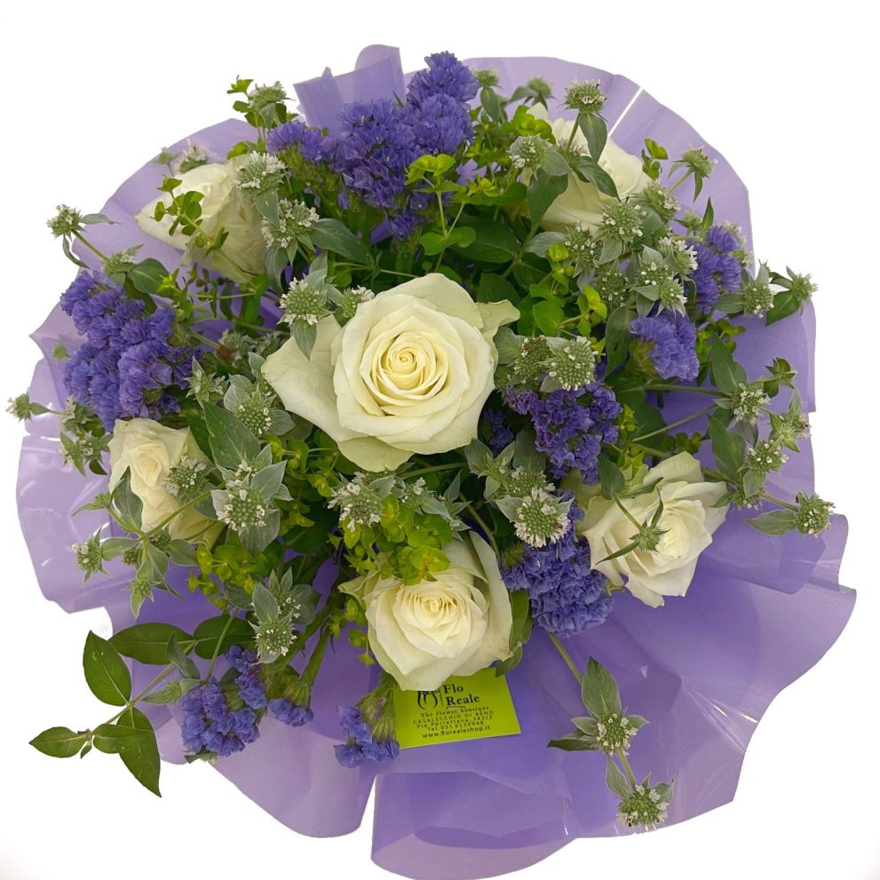 Bouquet blu e bianco